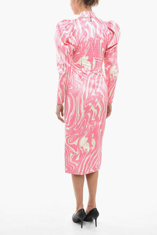 Abstract Pattern THERESA Cocktail Dress with Puff Sleeve