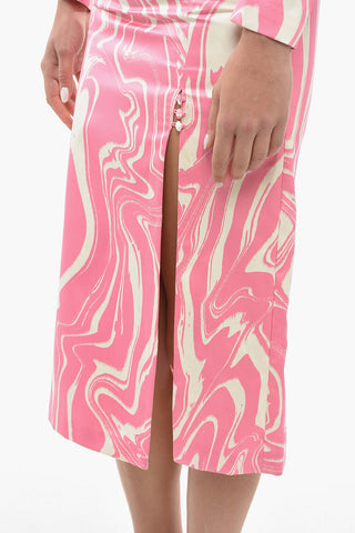 Abstract Pattern THERESA Cocktail Dress with Puff Sleeve