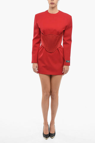 Lined Sheath Minidress with Removable Corset