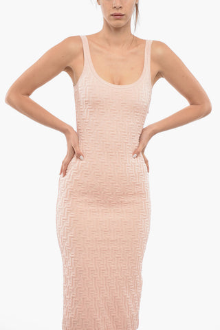 Vestito Midi Bodycon Con Logo Allover