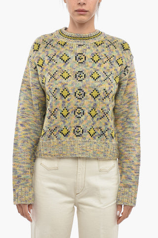 Embroidered Multicolor 50S Crew-Neck Sweater
