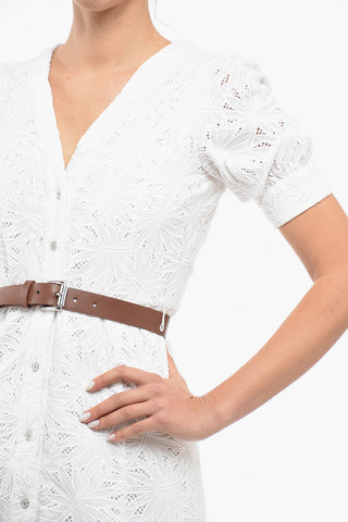 MICHAEL Floral Motif Short Sleeve Shirt Dress with Belt