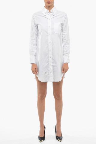 Long Sleeved Shirt dress With Raw Cut Details