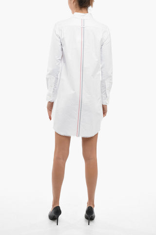 Long Sleeved Shirt dress With Raw Cut Details