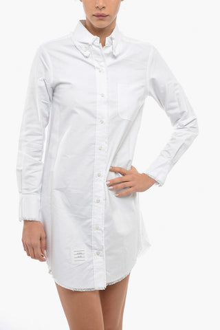 Long Sleeved Shirt dress With Raw Cut Details