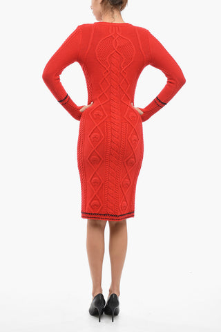 WHITE LINE Aran Sheath Dress with Tight Fit