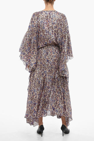 Maxi Caftano in Lurex Asimmetrico con Cintura