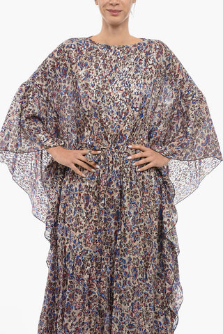 Lurex Asymmetrical Maxi Caftano with Belt