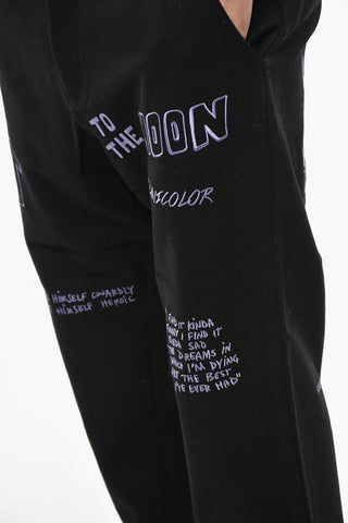Pantaloni in Misto Lana con Ricami