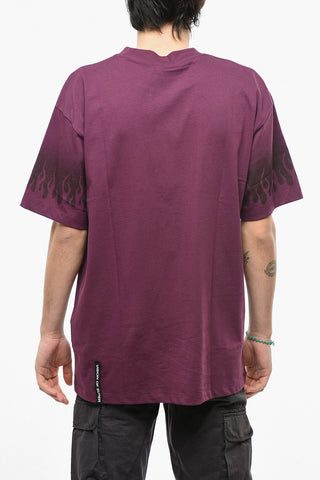 Solid Color Crew-neck T-Shirt with Embossed Logo