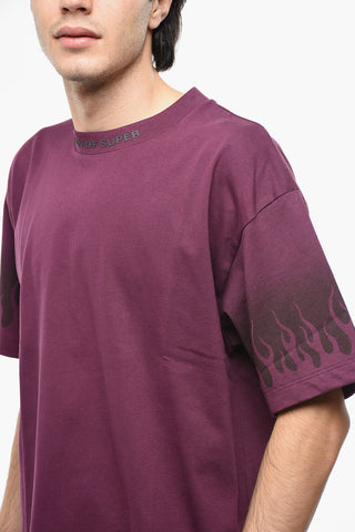 Solid Color Crew-neck T-Shirt with Embossed Logo