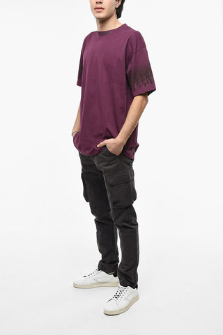 Solid Color Crew-neck T-Shirt with Embossed Logo
