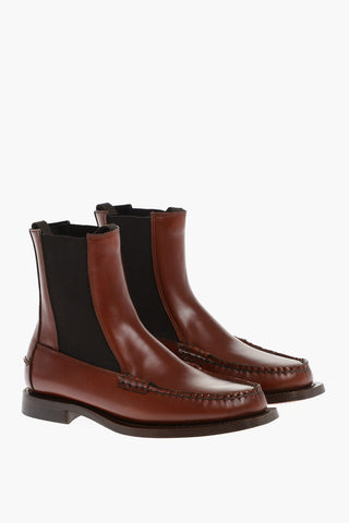 Chelsea Leather Booties ALDA with Penny Toe