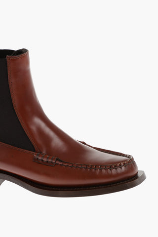 Chelsea Leather Booties ALDA with Penny Toe