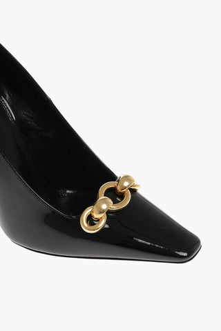 Pumps in Vernice con Fibbia a Contrasto