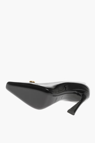 Patent Leather Pumps with Contrasting Buckle
