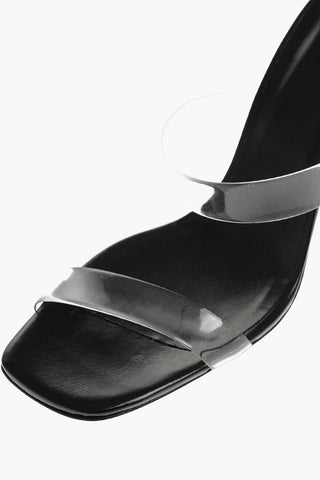 Sandali con Doppio Cinturino Trasparente 9cm