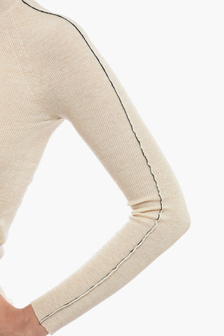 Merino Wool Turtleneck Sweater with Removable Muff
