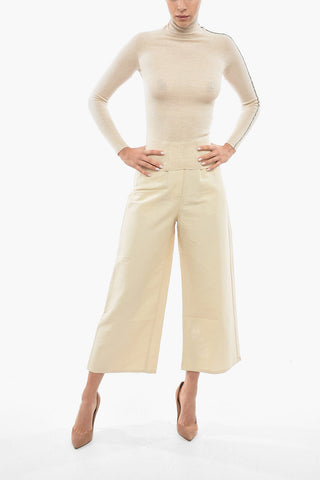 Merino Wool Turtleneck Sweater with Removable Muff