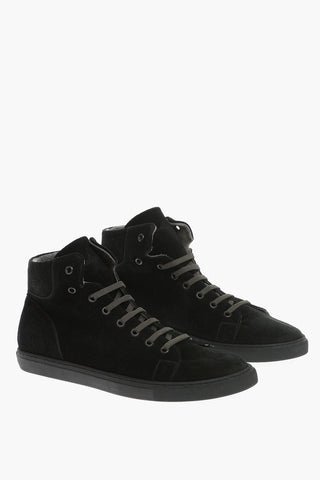 ID Sneakers Alte in Nylon con Punta in Suede