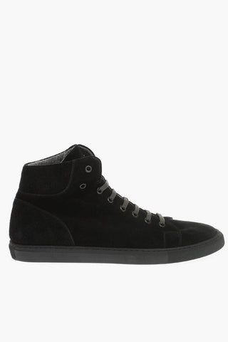 ID Sneakers Alte in Nylon con Punta in Suede