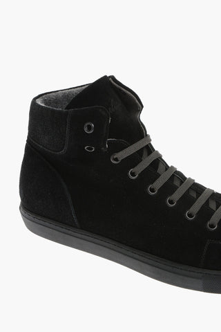 ID Sneakers Alte in Nylon con Punta in Suede