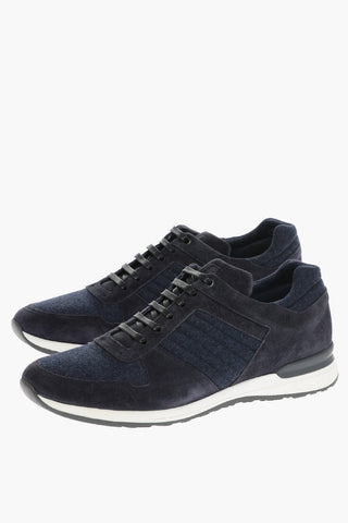 ID Sneakers in Suede con Inserti in Lana