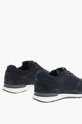 ID Sneakers in Suede con Inserti in Lana