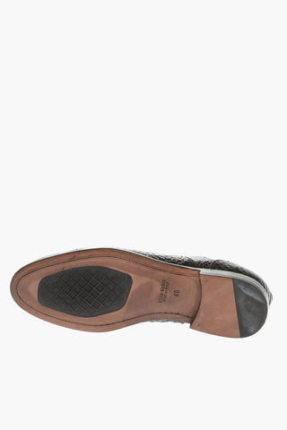 Crocodile Leather Derby Shoes with Cuir Sole