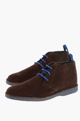 ID Contrasting Laces Suede Desert Booties