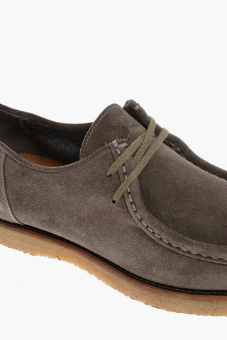 Suede Lace-up Loafers