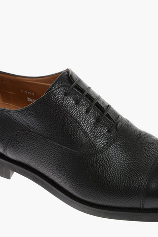 Textured Leather Derby Shoes with Rubber Sole