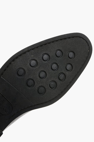 Textured Leather Derby Shoes with Rubber Sole