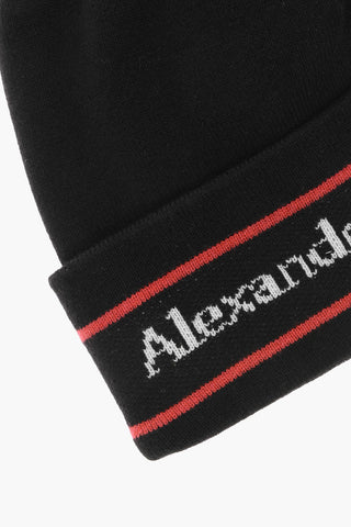 Cappello Beanie in Cashmere con Logo Jacquard