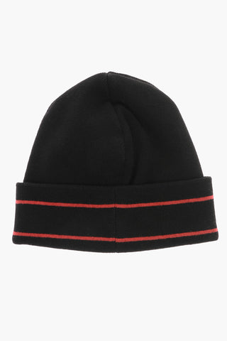 Cappello Beanie in Cashmere con Logo Jacquard