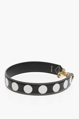 Polka Dot Patterned Leather Bag Handler