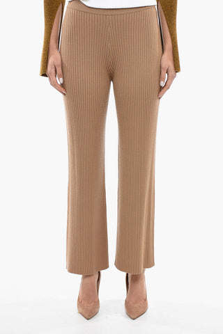 Pantaloni Palazzo in Lana A Costine