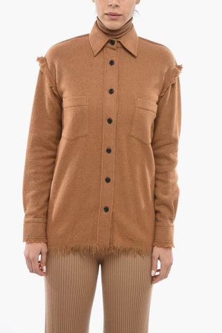 Overshirt in Lana e Cashmere con Frange