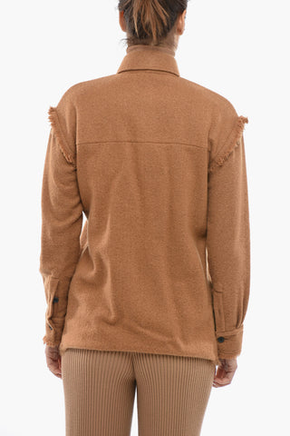 Overshirt in Lana e Cashmere con Frange