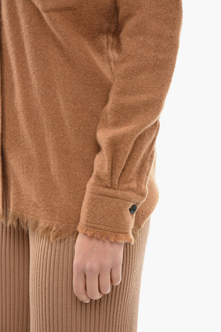 Overshirt in Lana e Cashmere con Frange