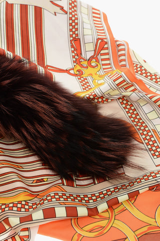 Fur Detail ROSE WINDOW Silk Foulard
