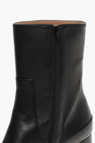 Stivaletti Platform in Pelle con Zip Interna 12cm