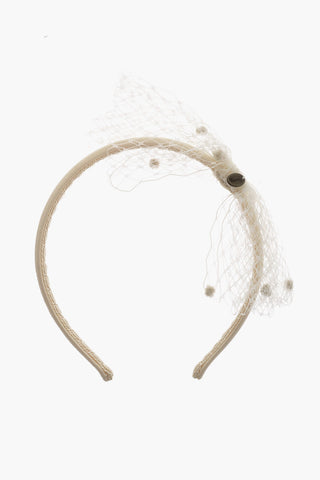 Fabric Headband with Tulle Bow