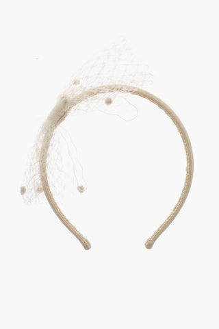 Fabric Headband with Tulle Bow