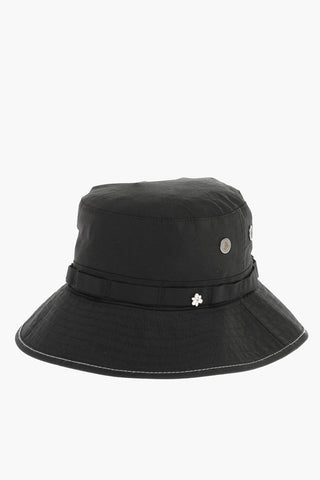 Cotton Blend Bucket Hat with Strap