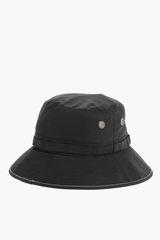Cotton Blend Bucket Hat with Strap
