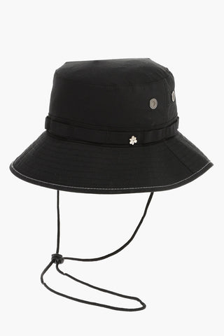 Cotton Blend Bucket Hat with Strap