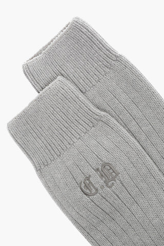 Embroidered Logo Cashmere Blend Socks
