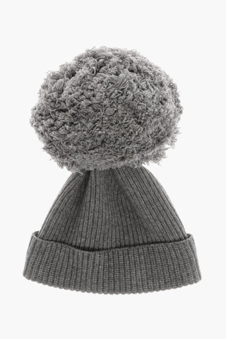 Cashmere Blend Beanie with Maxi PomPom