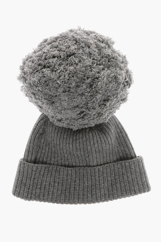 Cashmere Blend Beanie with Maxi PomPom